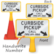 Curbside Pickup Write-On Double-Sided Coneboss Sign