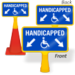 Handicapped Parking Arrow ConeBoss Sign