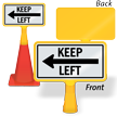 Keep Left Arrow ConeBoss Sign