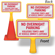No Overnight Parking ConeBoss Sign