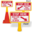 Stop Wait For Gate To Open ConeBoss Sign
