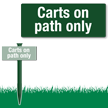 Carts On Path Only Easystake Sign