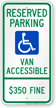 Illinois Reserved Parking, Van Accessible Sign