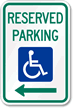 Reserved Parking Aluminum ADA Handicapped Sign