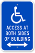Access At Both Sides Building Sign (Bidirectional Arrow)