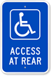 Access At Rear Sign (with Graphic)