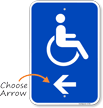 Accessible Handicap Left Arrow Sign (With Graphic)