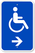 Accessible Handicap Right Arrow Sign (With Graphic)