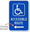 Accessible Route Sign with Arrow and Graphic