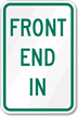 FRONT END IN Parking Sign