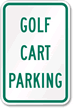 GOLF CART PARKING Sign