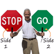 Stop: Go Double Sided Sign w/ Handle