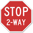 Stop 2-Way 24 in. x 24 in. Reflective Aluminum Sign