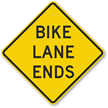 Bike Lane Ends Sign
