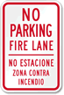 Bilingual Restricted Parking Sign
