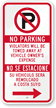No Parking Violators Towed Sign With Right Arrow