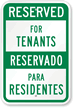Bilingual Reserved For Tenants Sign