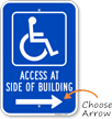 Handicap Access At Side Of Building Sign