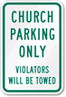 Church Parking Sign