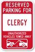 Reserved Parking For Clergy Sign