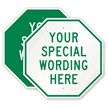 Custom Green Octagon Template Parking Sign