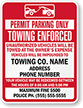 Permit Parking Only, Custom Tow Away Sign