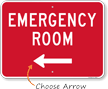 Emergency Room Sign with Arrow