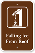 Falling Ice From Roof Campground Park Sign
