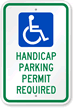 Handicapped Parking Permit Required Sign (with Graphic)