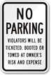 Auto Boot Parking Sign