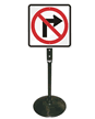 No Wide Right Turn Sign & Post Kit