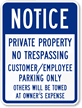 Notice  Private Property Sign