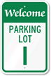 Welcome   Parking Lot I Sign