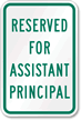 Reserved for Assistant Principal Sign