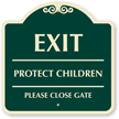 Protect Children Please Close Gate Sign
