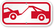 Tow Away Truck Symbol Sign, in Red