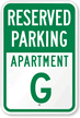 Reserved Parking Apartment G Sign