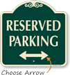 Reserved Parking with Bidirectional Arrow Sign