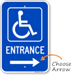 ADA Handicapped Entrance Sign with Arrow