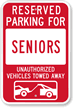 Reserved Parking For Seniors Sign