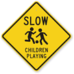 Slow Children Playing Sign (with Graphic)