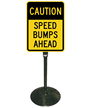 Speed Bumps Ahead Sign & Post Kit