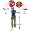 Crossing Guard Stop Slow Sign Pole