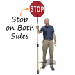 Stop paddle with pole