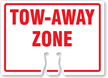 TOW-AWAY ZONE Cone Top Warning Sign
