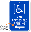 Van Accessible Parking Sign (with Arrow)