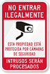 Spanish Video Surveillance no trespassing Sign