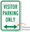 Visitor Parking Only with Bidirectional Arrow Sign