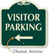 Left Arrow Visitor Parking SignatureSign