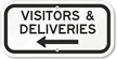 Visitors & Deliveries Left Arrow Sign